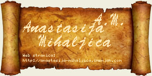Anastasija Mihaljica vizit kartica